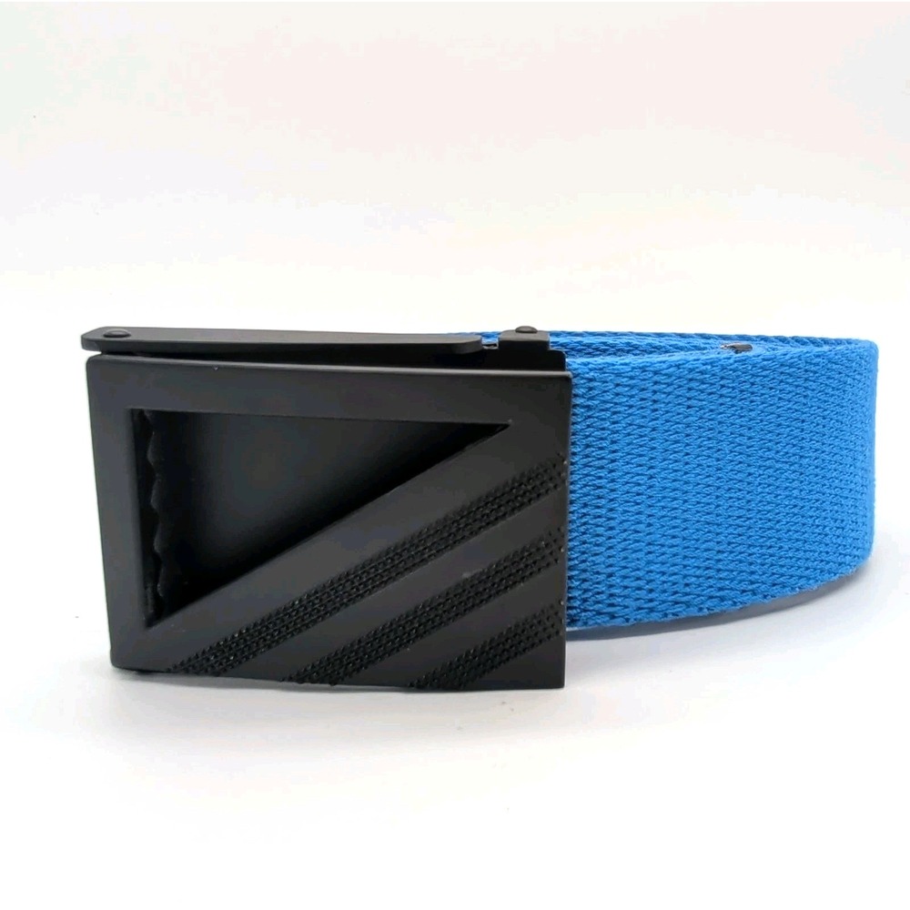 ADIDAS Golf Reversible Web Belt Blue One Size Clamp Buckle Black Cut Length NWOT
